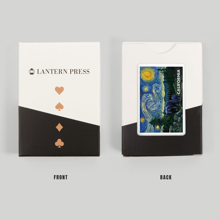 Playing Cards, California, Starry Night, Bear and Cub, 52 Card Deck with Jokers in Box, Unique Art