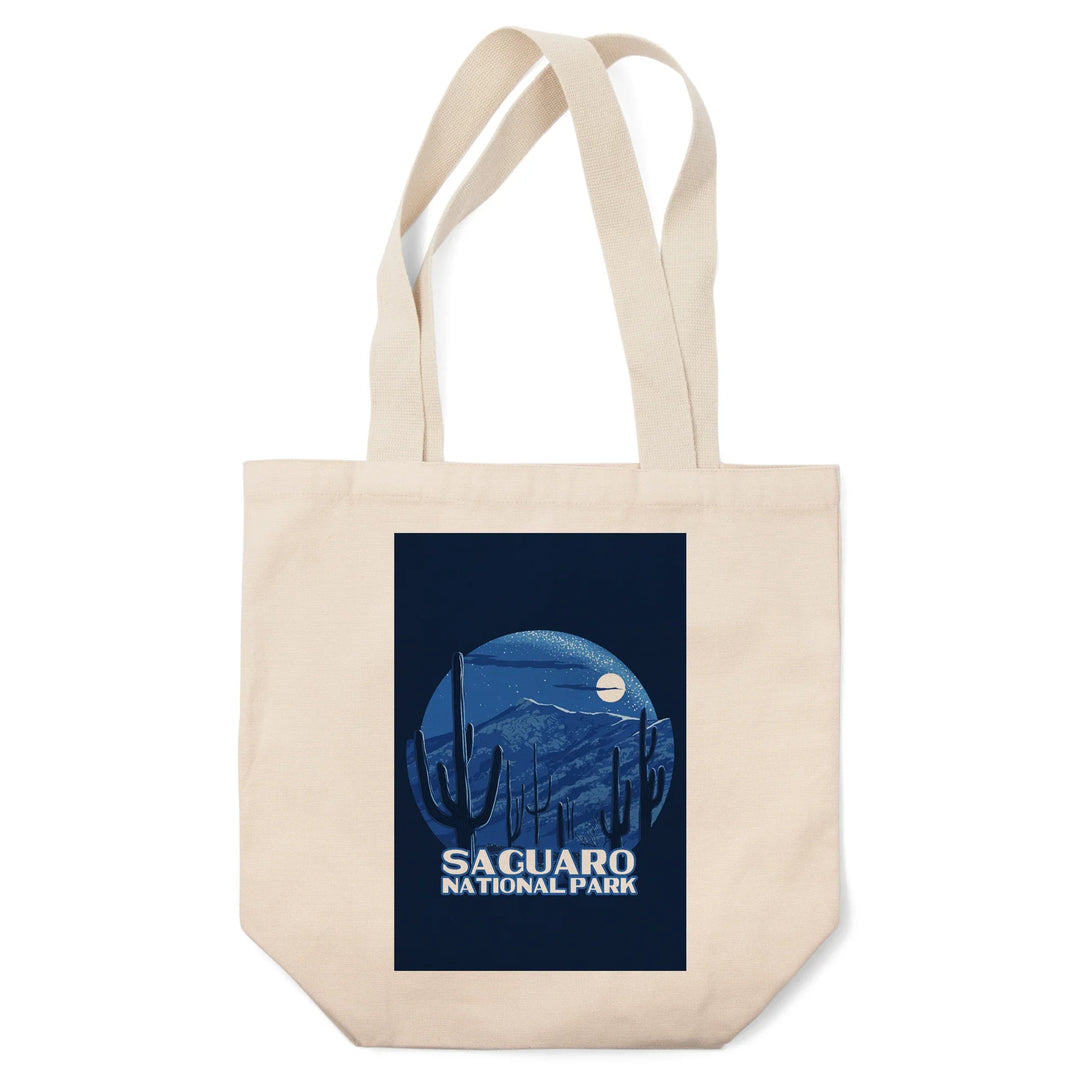 Saguaro National Park, Arizona, Rincon Peak, Night Sky,, Tote Bag