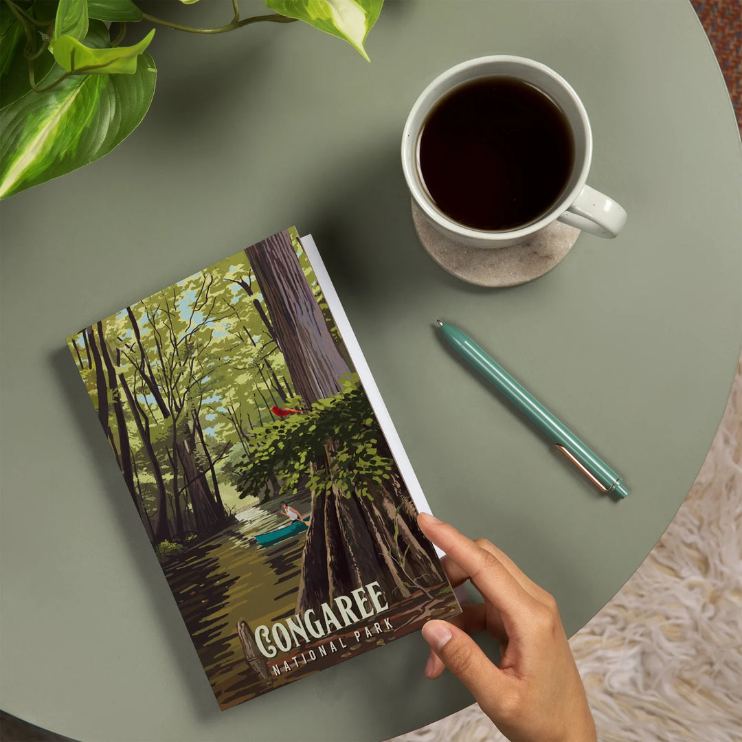 Lined 6x9 Journal, Congaree National Park, South Carolina, Painterly National Park Series, Lay Flat, 193 Pages, FSC paper