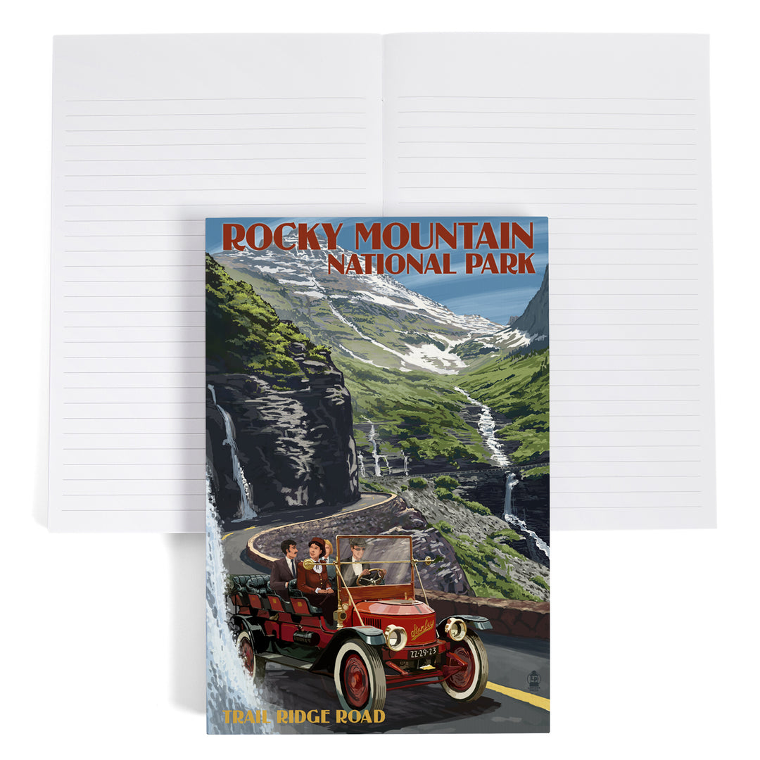 Lined 6x9 Journal, Rocky Mountain National Park, Colorado, Stanley Steamer, Lay Flat, 193 Pages, FSC paper