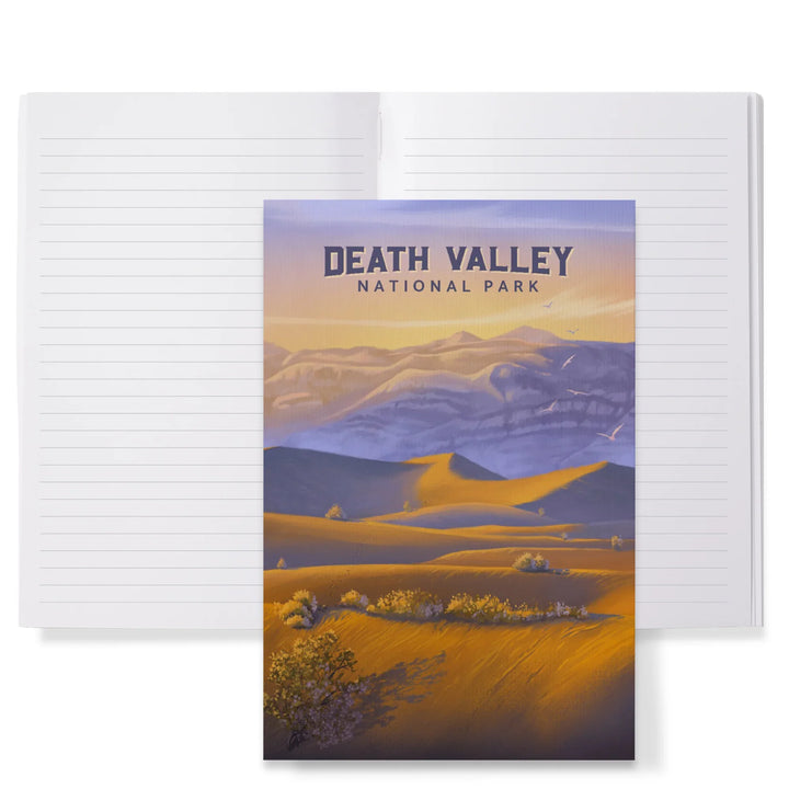 Lined 6x9 Journal, Death Valley National Park, California, Sand Dune Sunset, Oil Painting, Lay Flat, 193 Pages, FSC paper