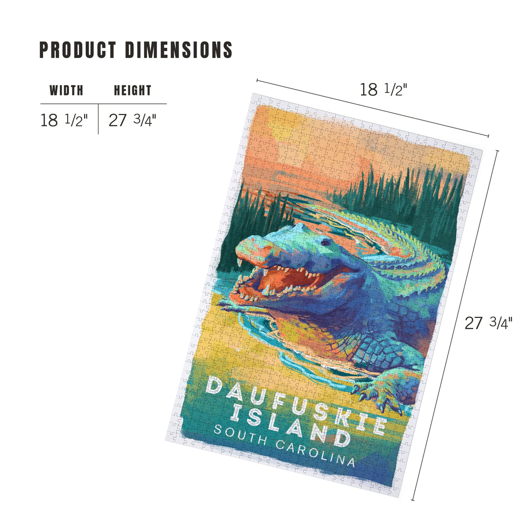 Daufuskie Island, South Carolina, Vivid Series, Crocodile, 1000 Piece Jigsaw Puzzle