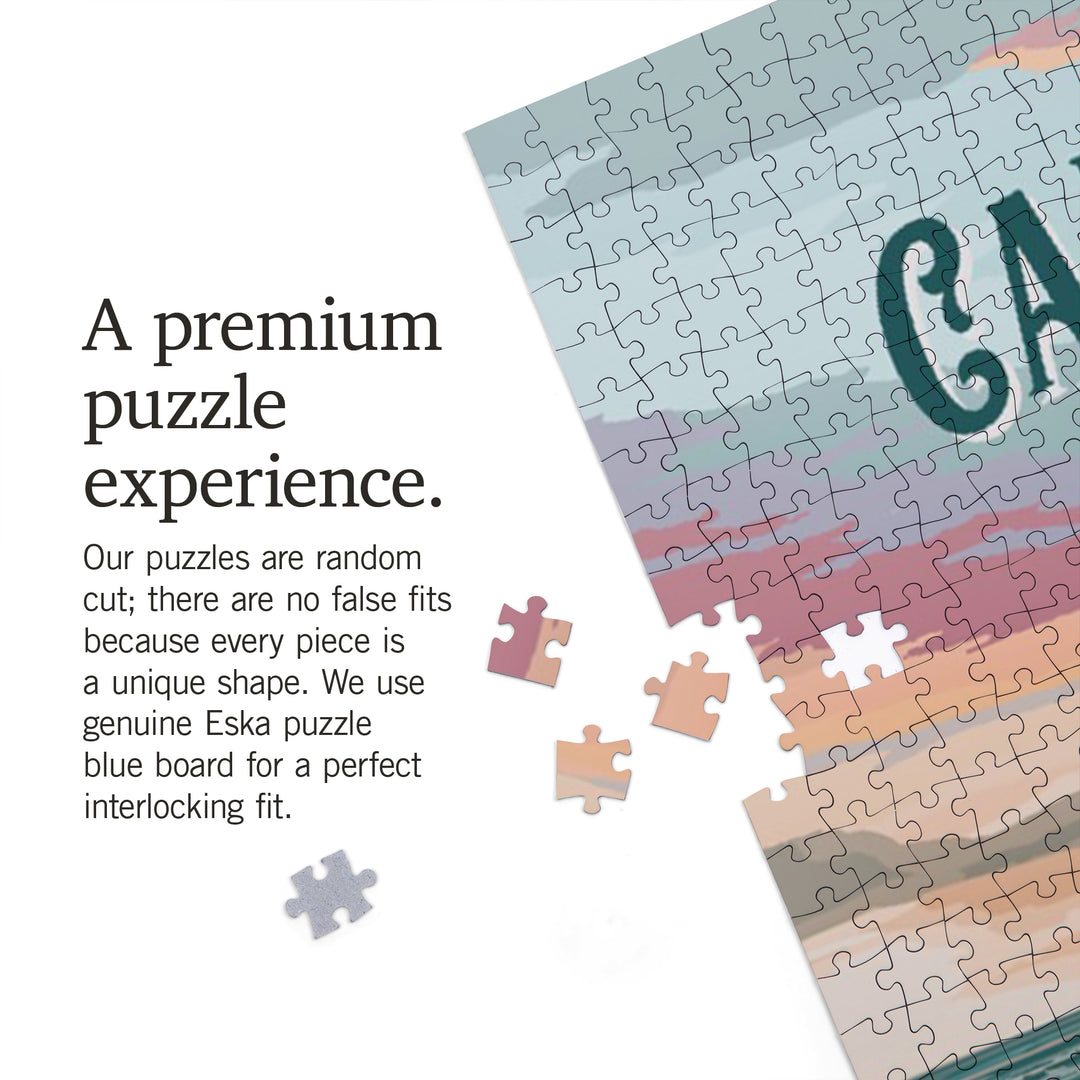 Cape Cod, Massachusetts, Painterly, Beach Boardwalk Scene, 1000 Piece Jigsaw Puzzle