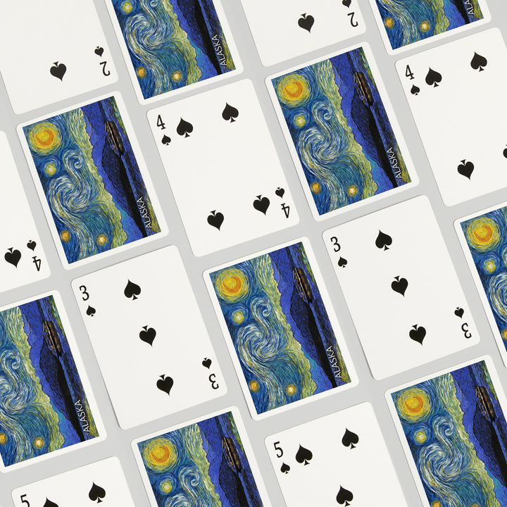 Playing Cards, Alaska, Starry Night, Inside Passage, 52 Card Deck with Jokers in Box, Unique Art