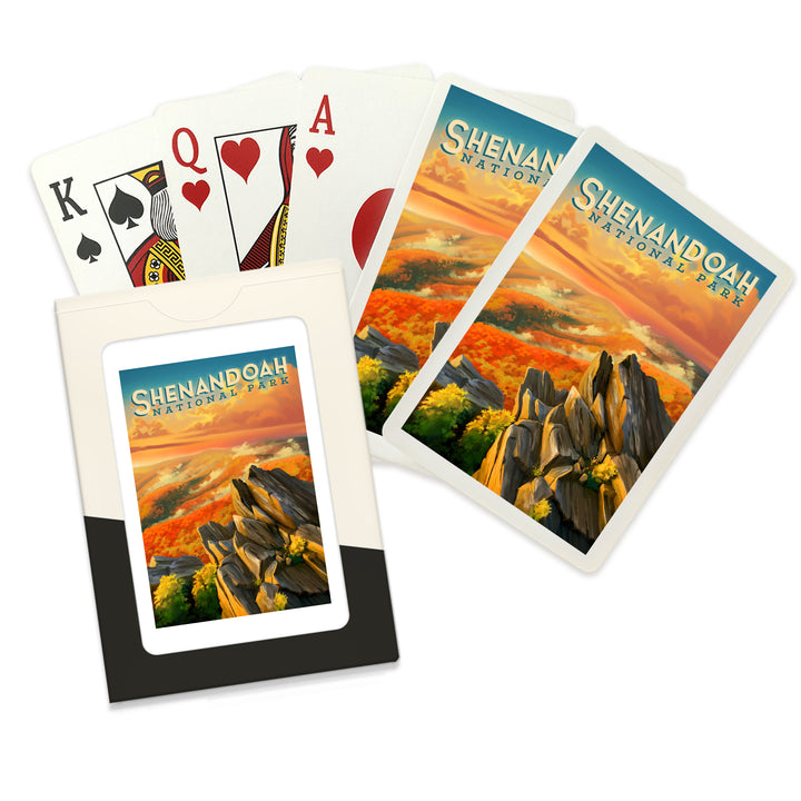 Playing Cards, Shenandoah National Park, Virginia, Oil Painting, 52 Card Deck with Jokers in Box, Unique Art