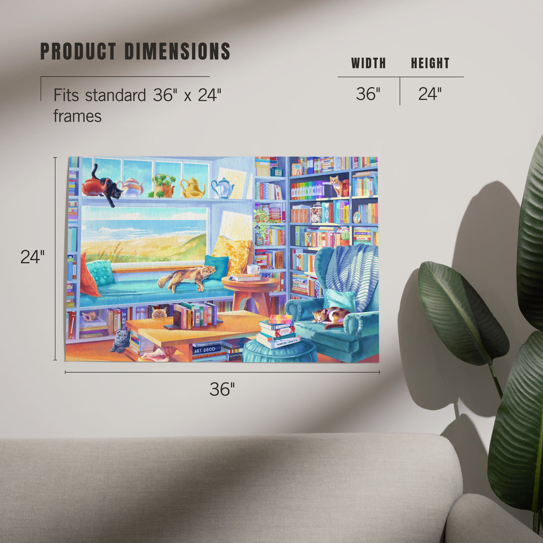 Literary Beach Cats, Art & Giclee Prints