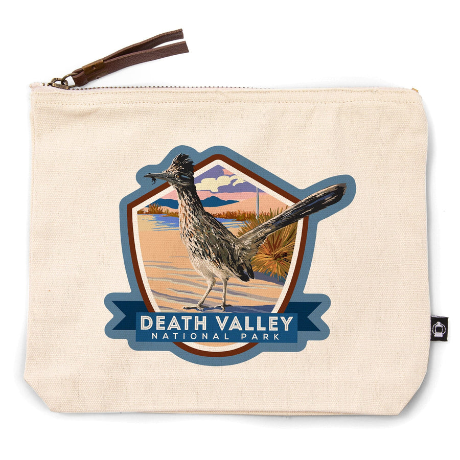 Death Valley National Park, Bird, Painterly Series,, Organic Cotton Zipper Pouch, Go Bag Go Bag Lantern Press 