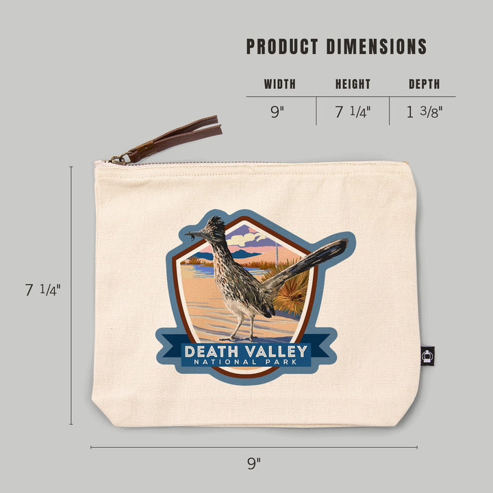 Death Valley National Park, Bird, Painterly Series,, Organic Cotton Zipper Pouch, Go Bag Go Bag Lantern Press 