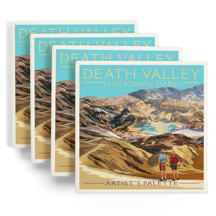 Death Valley National Park, California, Artist's Palette, Painterly Series, Coasters Coasters Lantern Press 