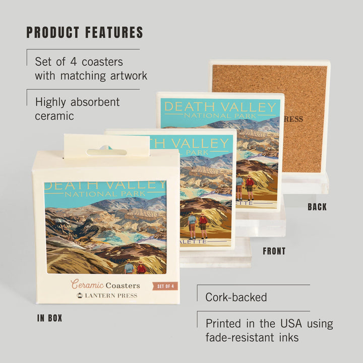 Death Valley National Park, California, Artist's Palette, Painterly Series, Coasters Coasters Lantern Press 