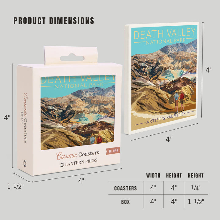 Death Valley National Park, California, Artist's Palette, Painterly Series, Coasters Coasters Lantern Press 