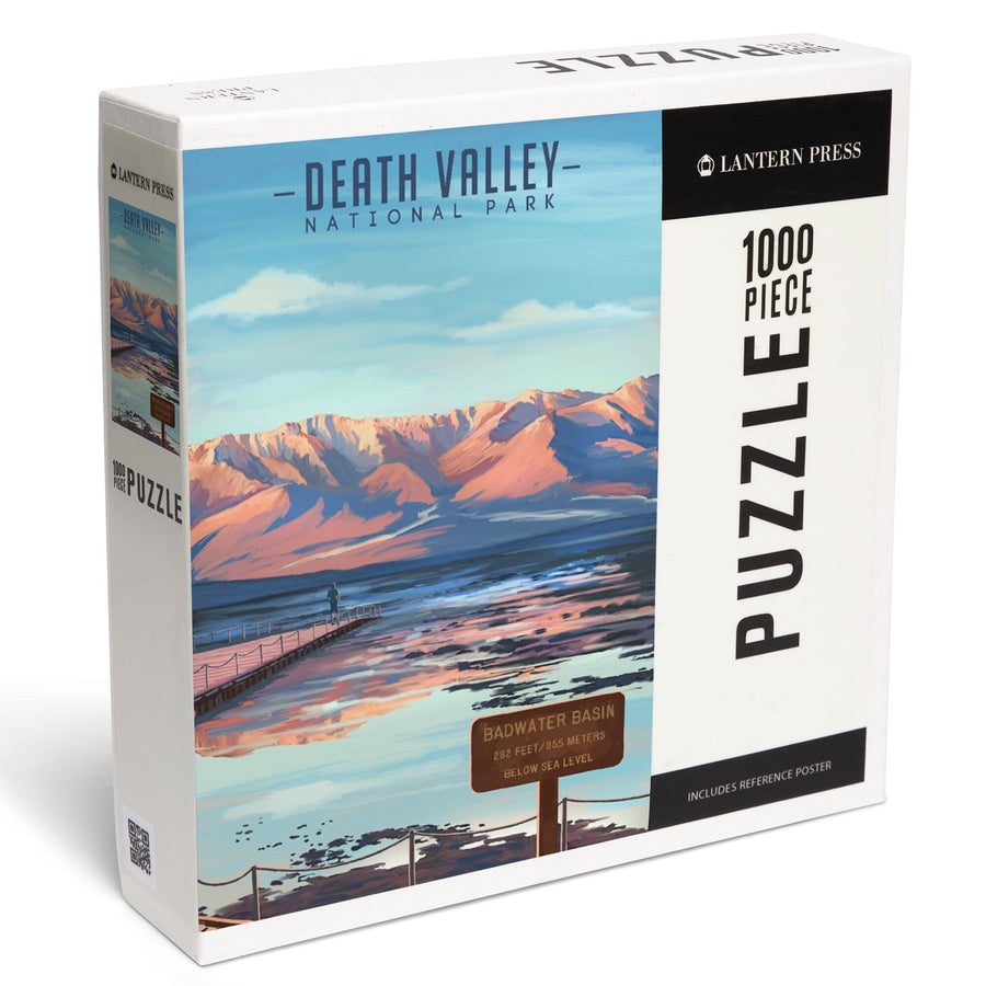 Death Valley National Park, California, Badwater Basin, Oil Painting, Jigsaw Puzzle Puzzle Lantern Press 