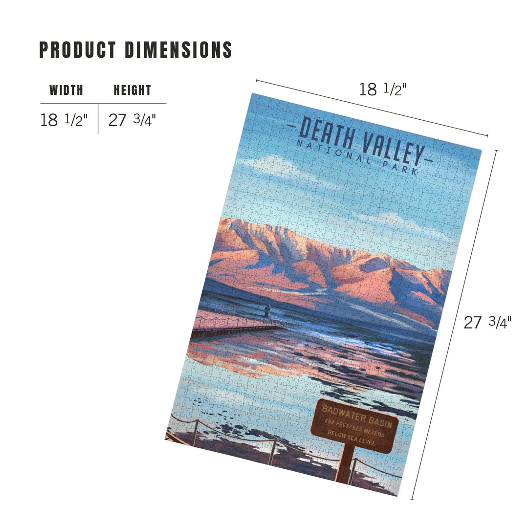 Death Valley National Park, California, Badwater Basin, Oil Painting, Jigsaw Puzzle Puzzle Lantern Press 