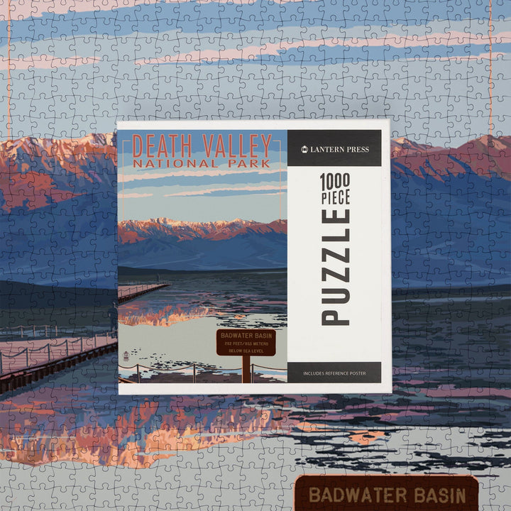 Death Valley National Park, California, Badwater, Jigsaw Puzzle Puzzle Lantern Press 