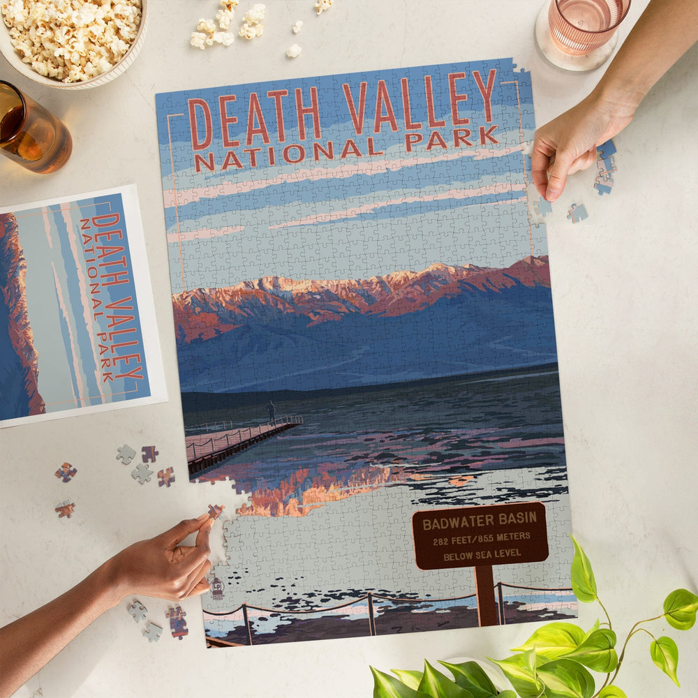 Death Valley National Park, California, Badwater, Jigsaw Puzzle Puzzle Lantern Press 