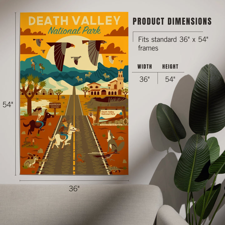 Death Valley National Park, California, Geometric National Park Series, Art & Giclee Prints Art Lantern Press 
