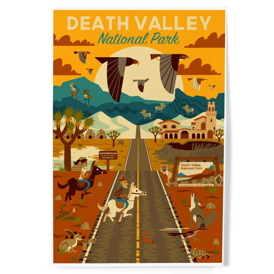Death Valley National Park, California, Geometric National Park Series, Art & Giclee Prints Art Lantern Press 