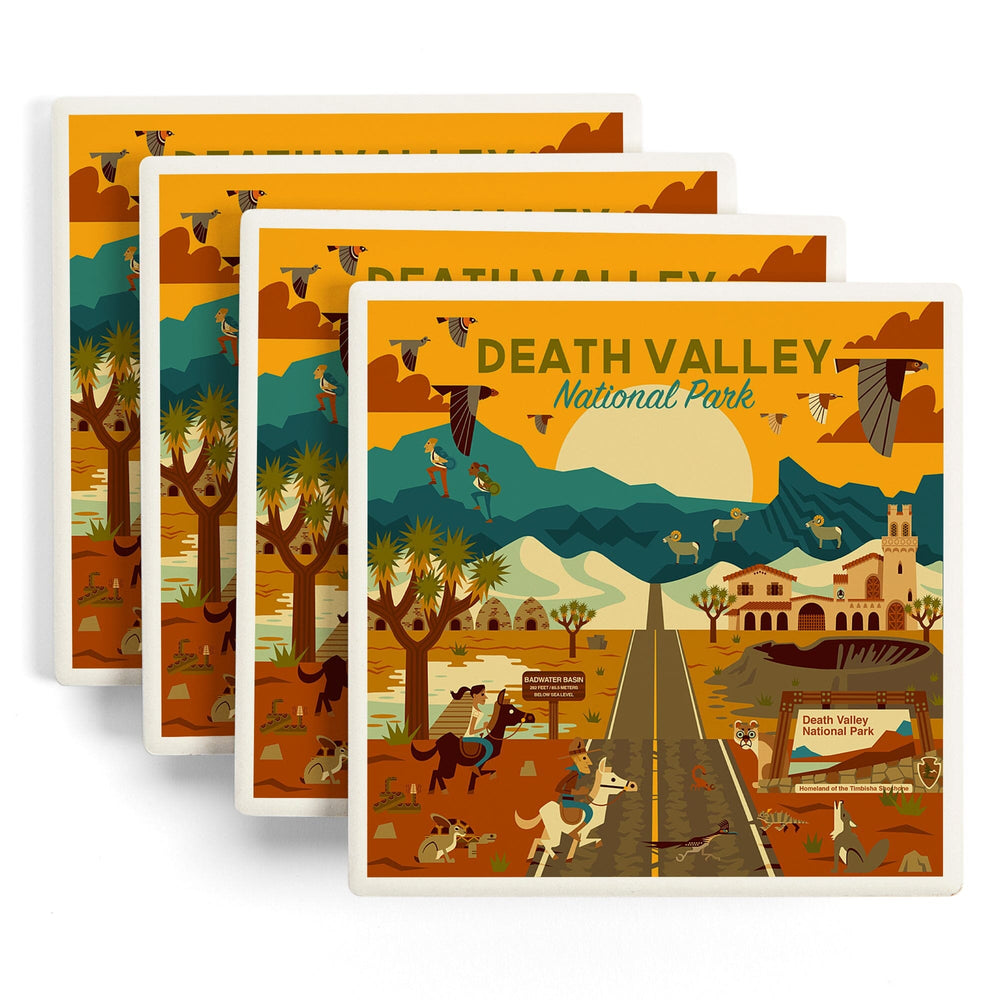 Death Valley National Park, California, Geometric National Park Series, Coasters Coasters Lantern Press 