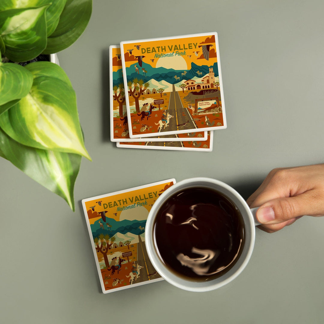 Death Valley National Park, California, Geometric National Park Series, Coasters Coasters Lantern Press 