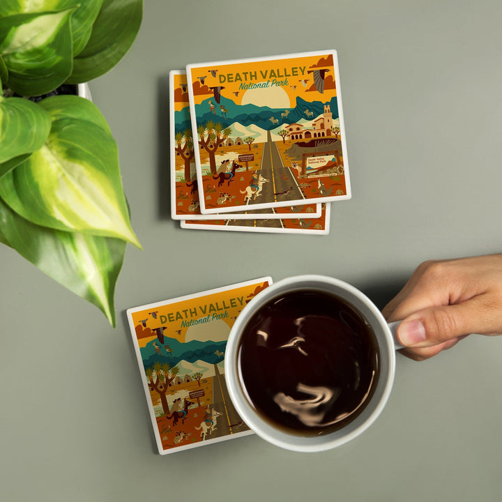 Death Valley National Park, California, Geometric National Park Series, Coasters Coasters Lantern Press 