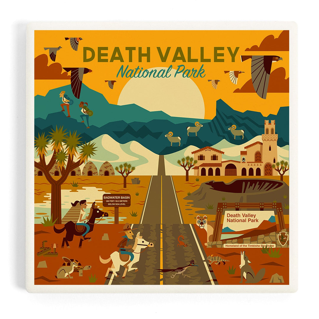 Death Valley National Park, California, Geometric National Park Series, Coasters Coasters Lantern Press 