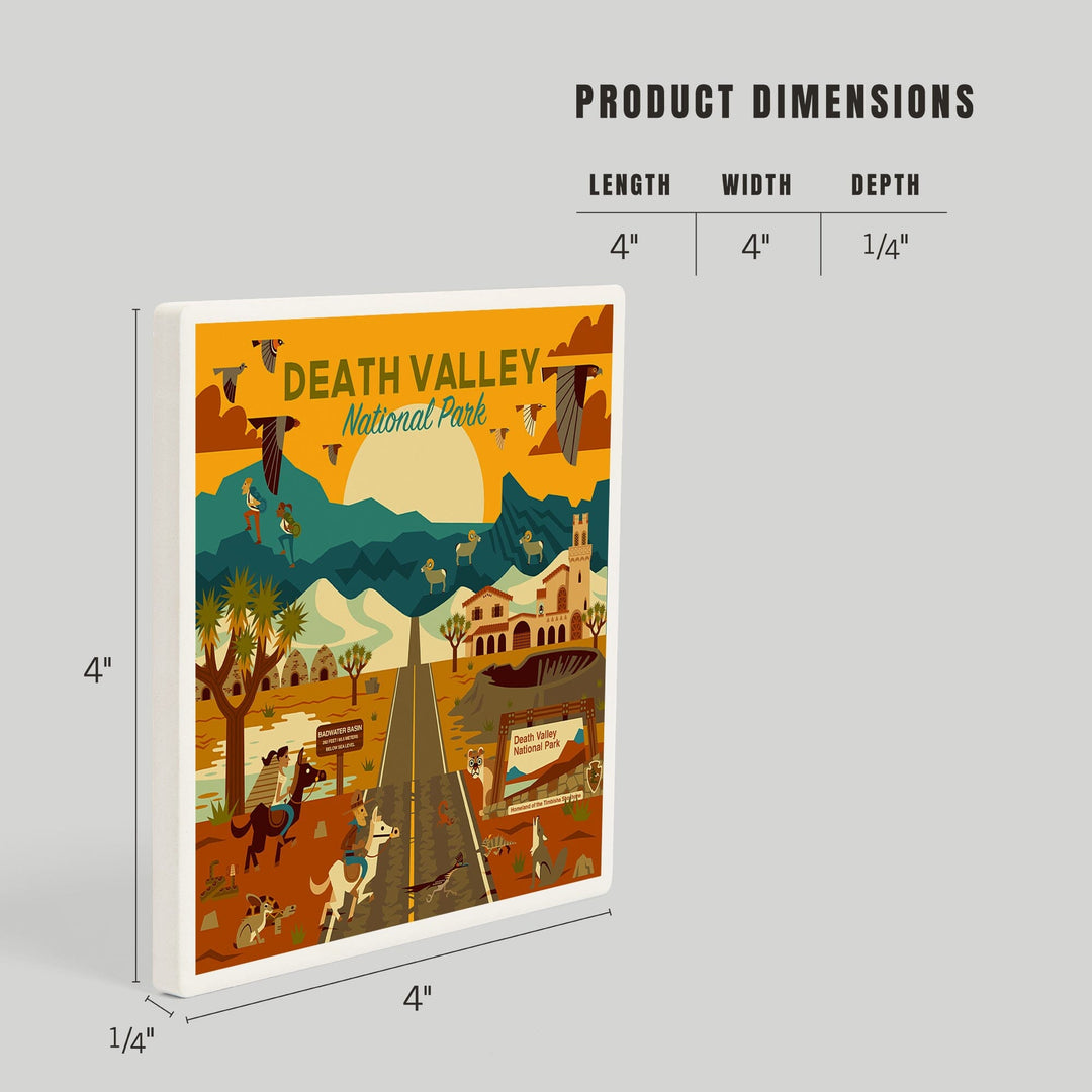 Death Valley National Park, California, Geometric National Park Series, Coasters Coasters Lantern Press 