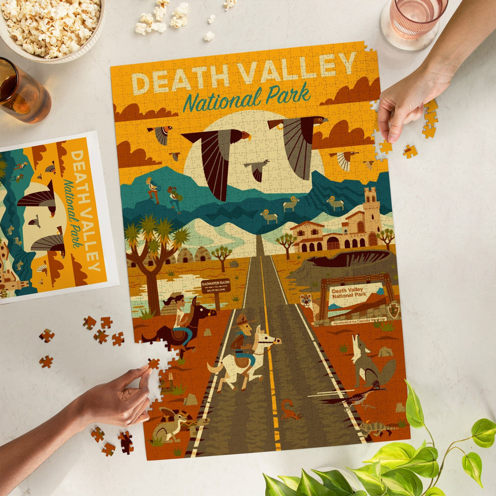 Death Valley National Park, California, Geometric National Park Series, Jigsaw Puzzle Puzzle Lantern Press 
