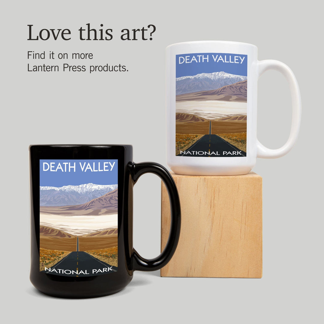 Death Valley National Park, California, Highway View, Lantern Press Artwork, Ceramic Mug Mugs Lantern Press 