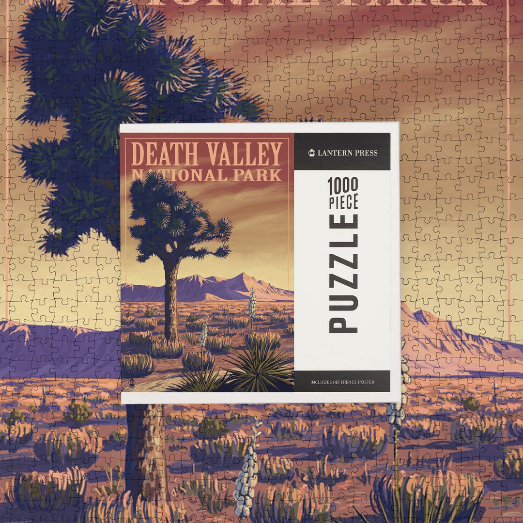 Death Valley National Park, California, Joshua Tree, Painterly Series, Jigsaw Puzzle Puzzle Lantern Press 
