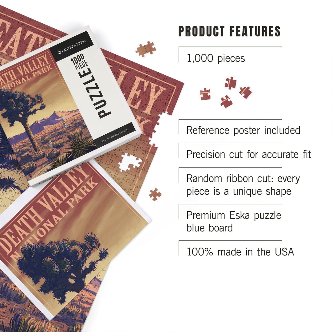 Death Valley National Park, California, Joshua Tree, Painterly Series, Jigsaw Puzzle Puzzle Lantern Press 