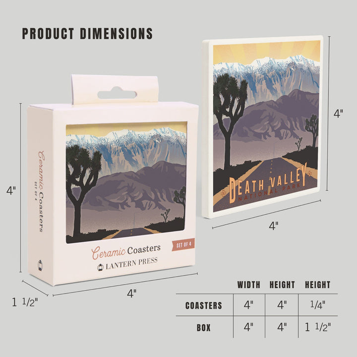 Death Valley National Park, California, Lithograph, Coasters Coasters Lantern Press 