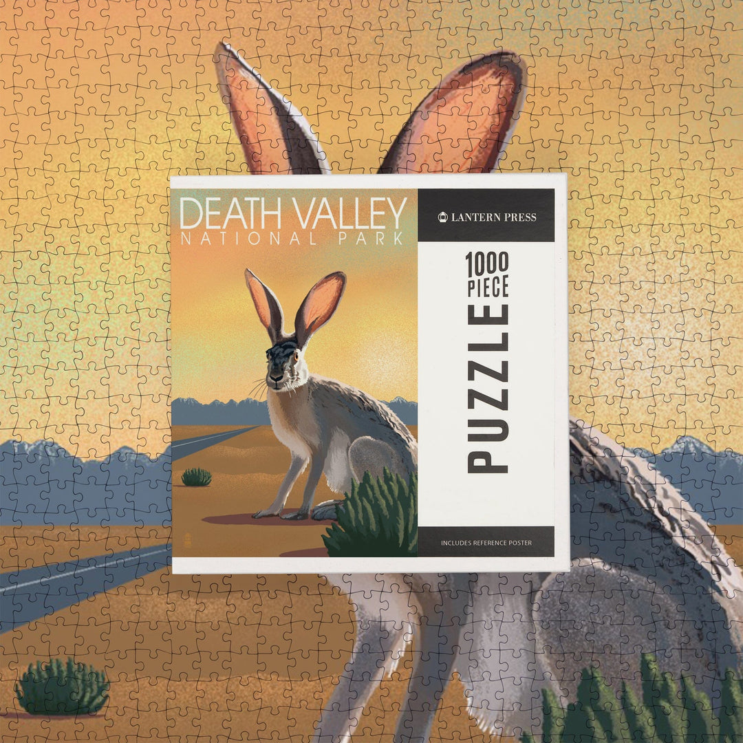 Death Valley National Park, California, Lithograph, Jackrabbit, Jigsaw Puzzle Puzzle Lantern Press 