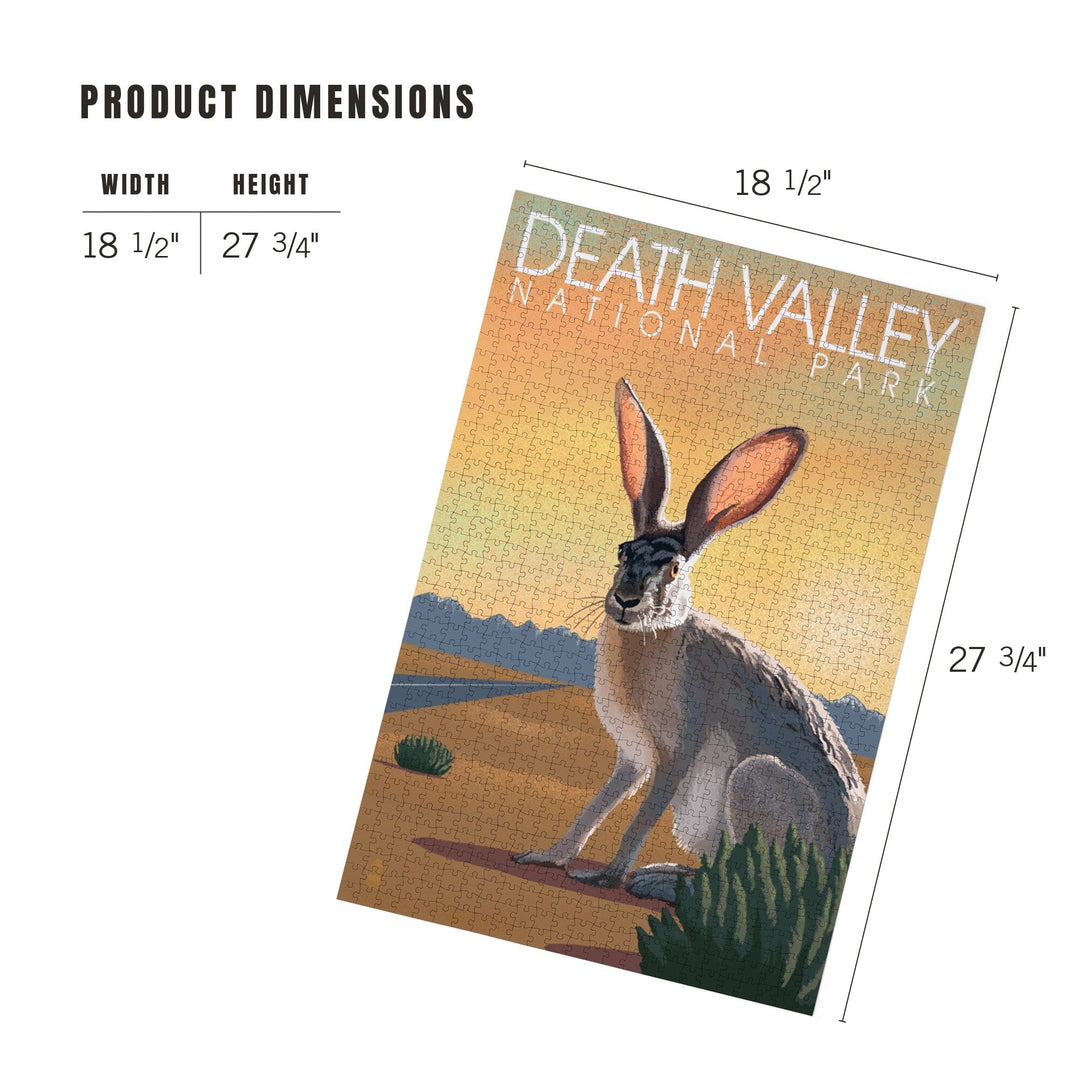 Death Valley National Park, California, Lithograph, Jackrabbit, Jigsaw Puzzle Puzzle Lantern Press 