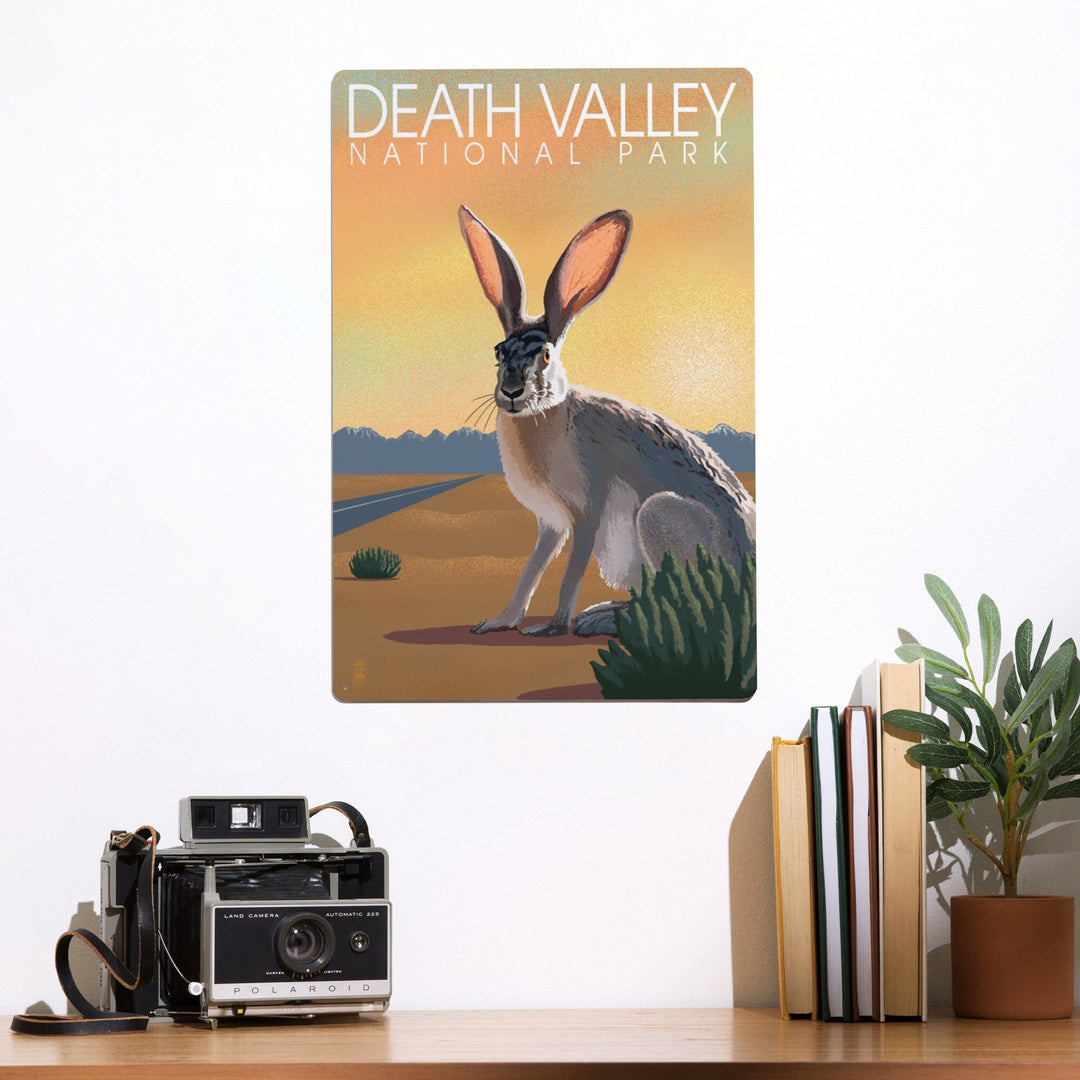 Death Valley National Park, California, Lithograph, Jackrabbit, Metal Signs Metal Lantern Press 