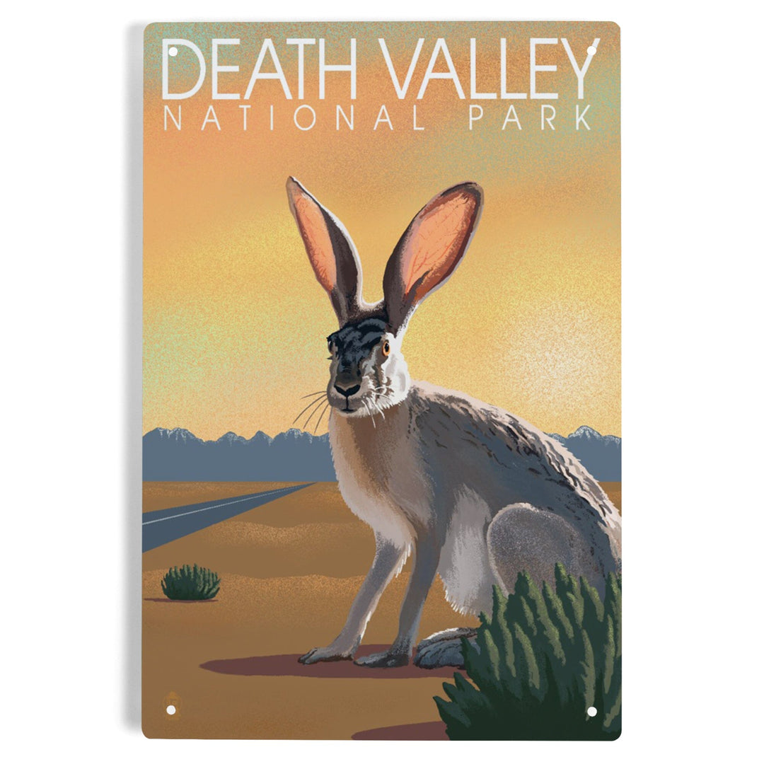 Death Valley National Park, California, Lithograph, Jackrabbit, Metal Signs Metal Lantern Press 