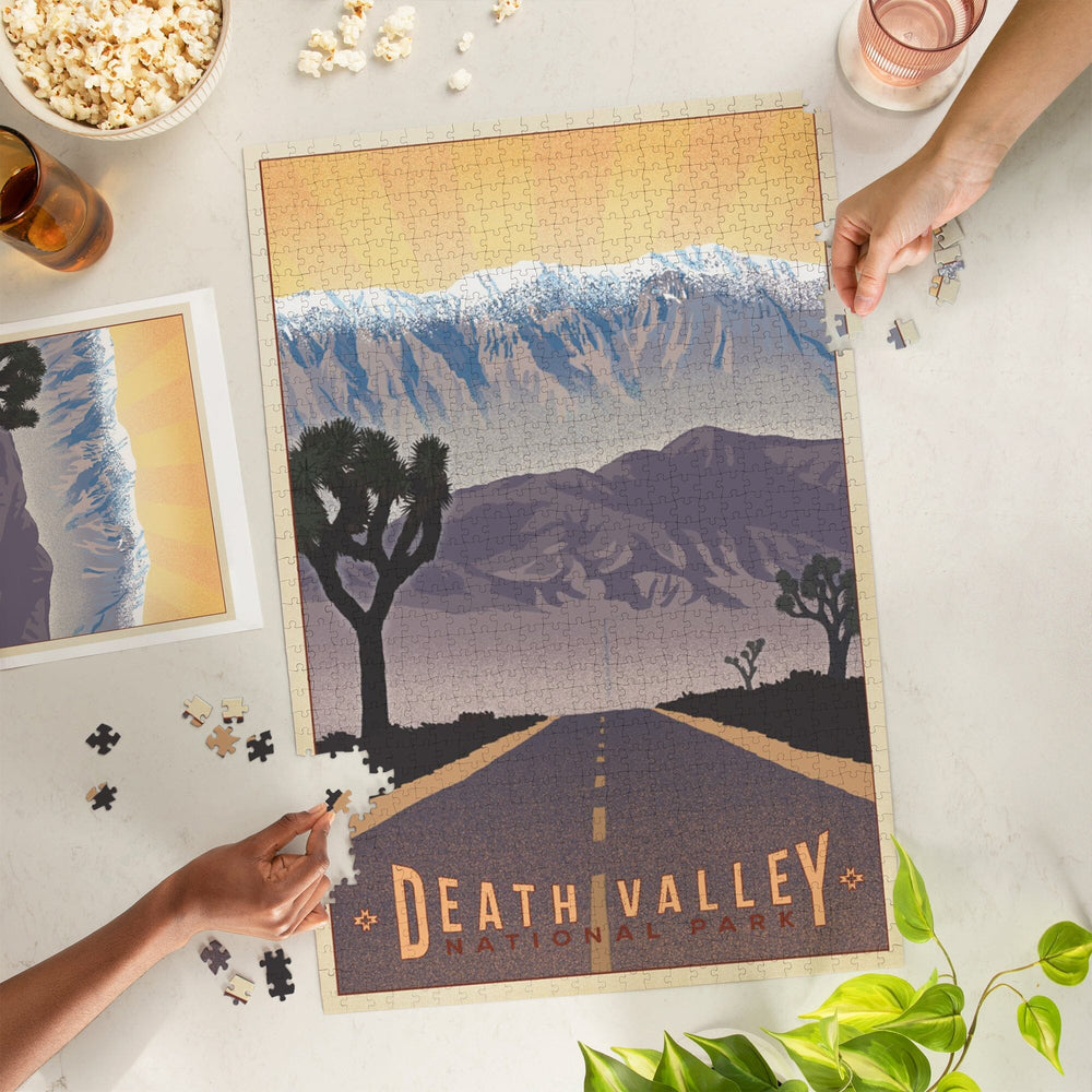 Death Valley National Park, California, Lithograph, Jigsaw Puzzle Puzzle Lantern Press 