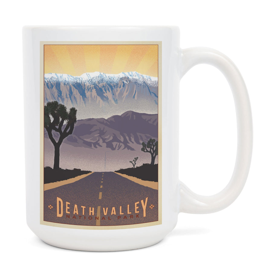 Death Valley National Park, California, Lithograph, Lantern Press Artwork, Ceramic Mug Mugs Lantern Press 
