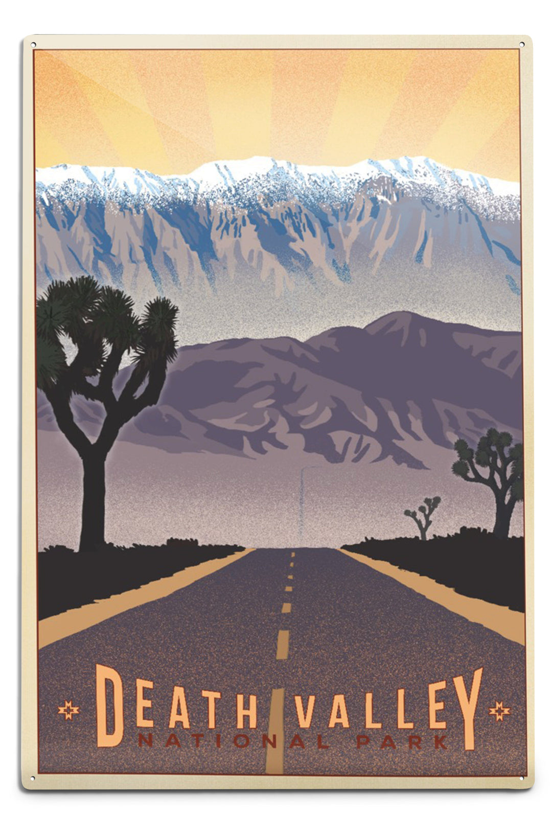 Death Valley National Park, California, Lithograph, Metal Signs Metal Lantern Press 12x18 Metal Sign 