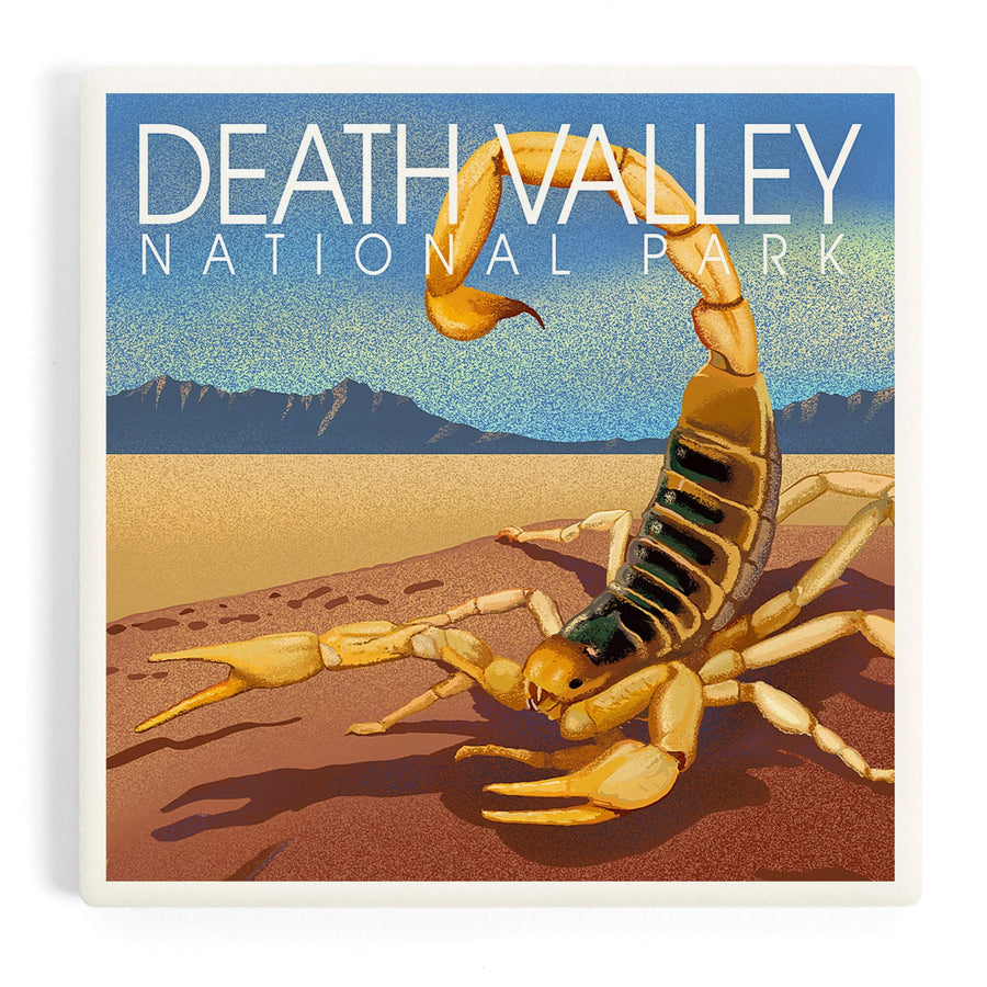 Death Valley National Park, California, Lithograph, Scorpion, Coasters Coasters Lantern Press 