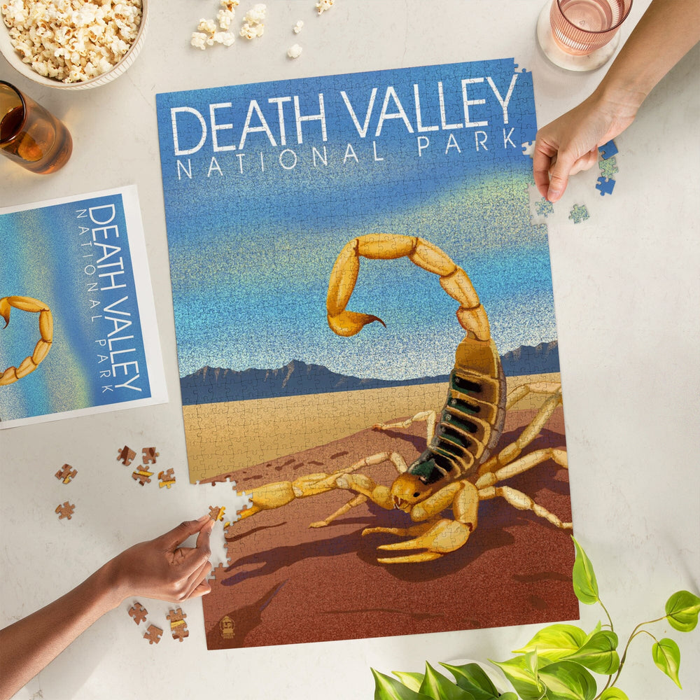 Death Valley National Park, California, Lithograph, Scorpion, Jigsaw Puzzle Puzzle Lantern Press 