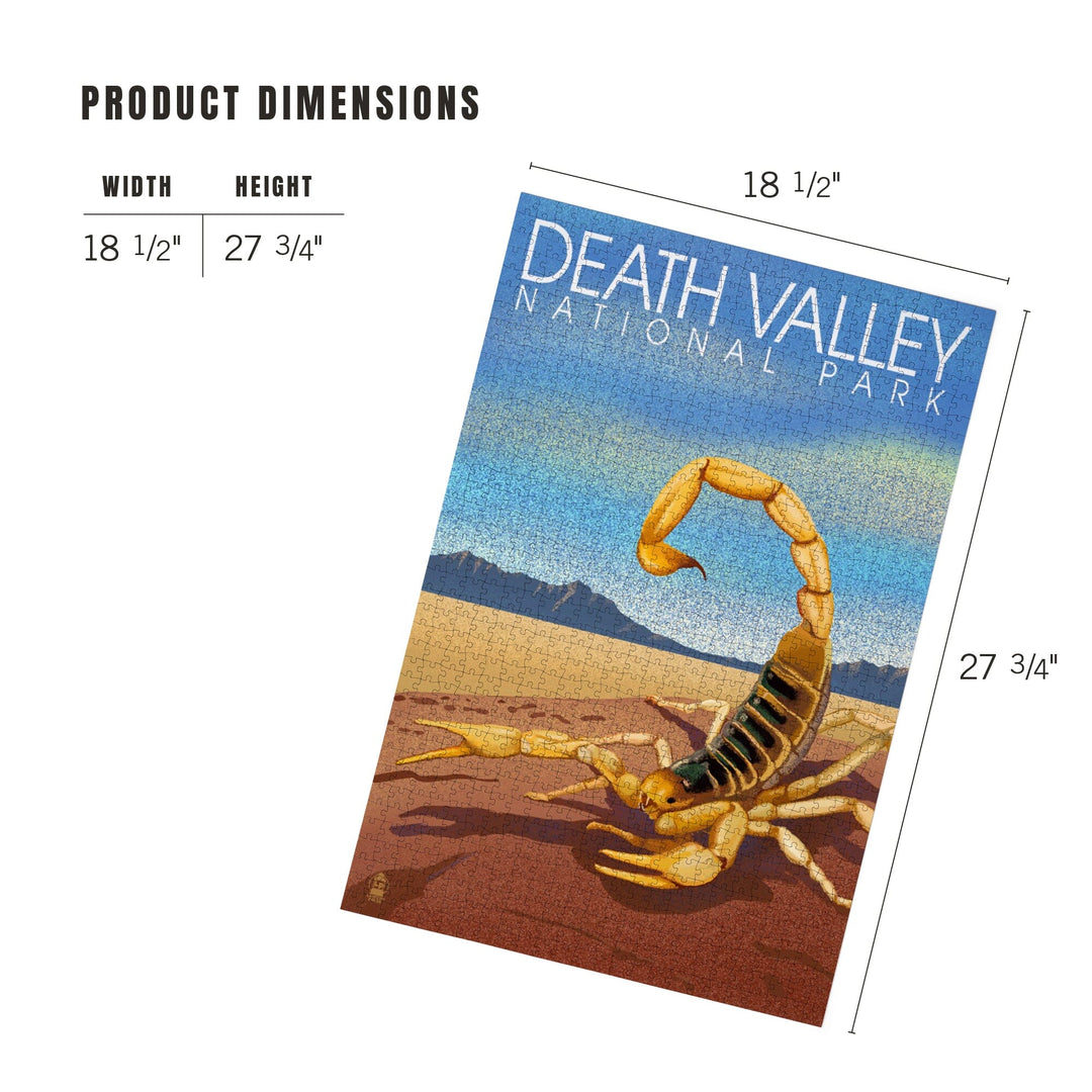 Death Valley National Park, California, Lithograph, Scorpion, Jigsaw Puzzle Puzzle Lantern Press 