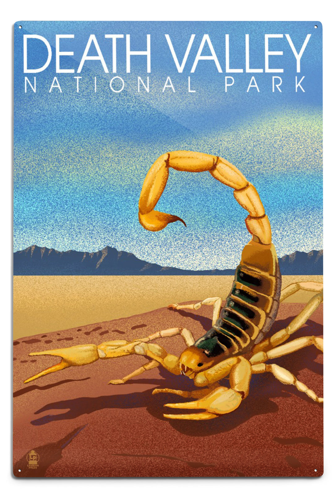 Death Valley National Park, California, Lithograph, Scorpion, Metal Signs Metal Lantern Press 12x18 Metal Sign 