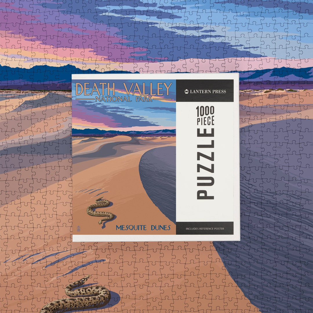 Death Valley National Park, California, Mesquite Dunes, Jigsaw Puzzle Puzzle Lantern Press 