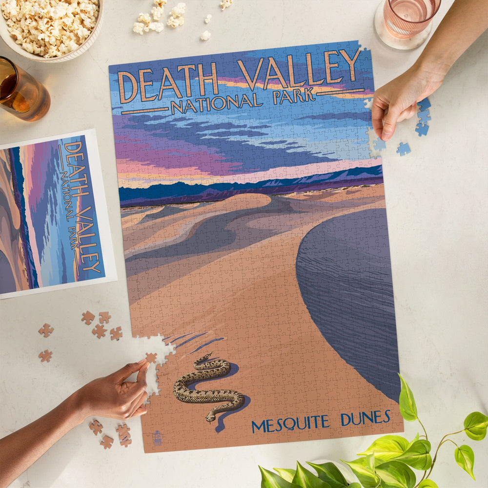 Death Valley National Park, California, Mesquite Dunes, Jigsaw Puzzle Puzzle Lantern Press 