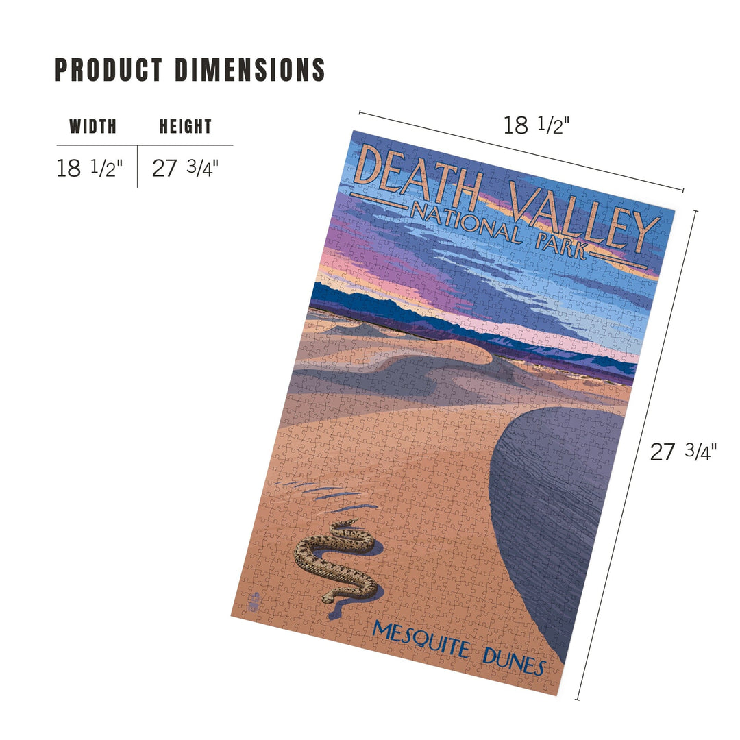 Death Valley National Park, California, Mesquite Dunes, Jigsaw Puzzle Puzzle Lantern Press 