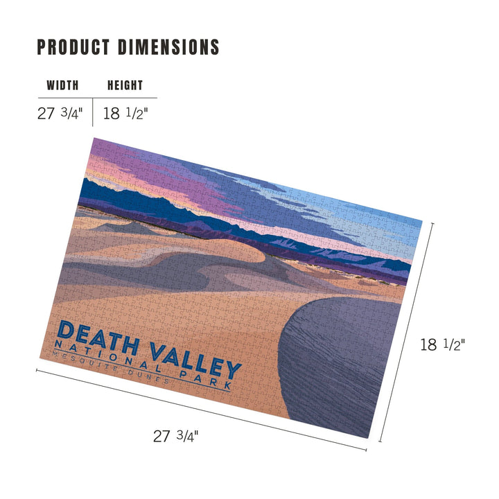 Death Valley National Park, California, Mesquite Dunes, Sunset, Painterly, Jigsaw Puzzle Puzzle Lantern Press 
