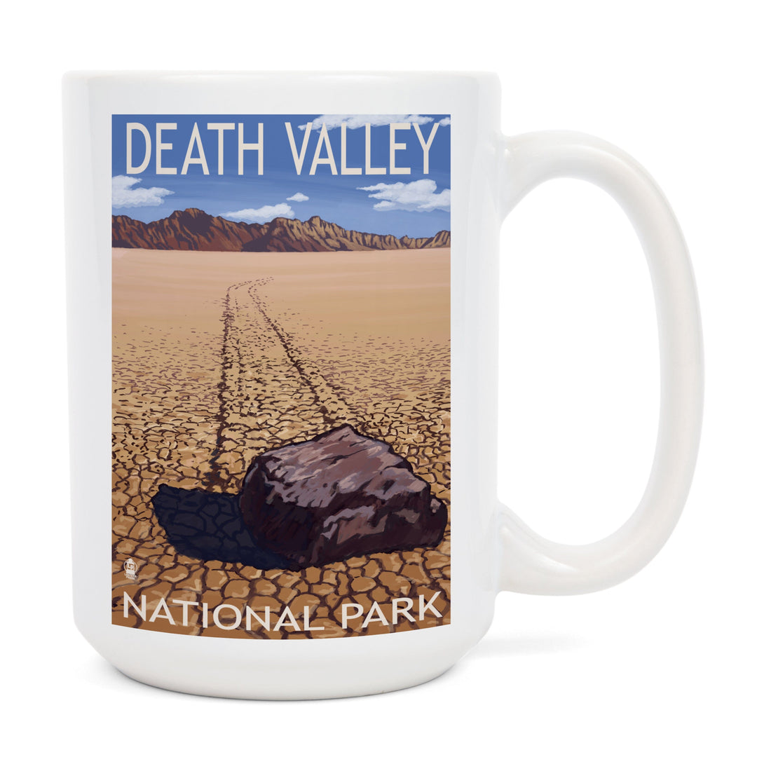Death Valley National Park, California, Moving Rocks, Lantern Press Artwork, Ceramic Mug Mugs Lantern Press 