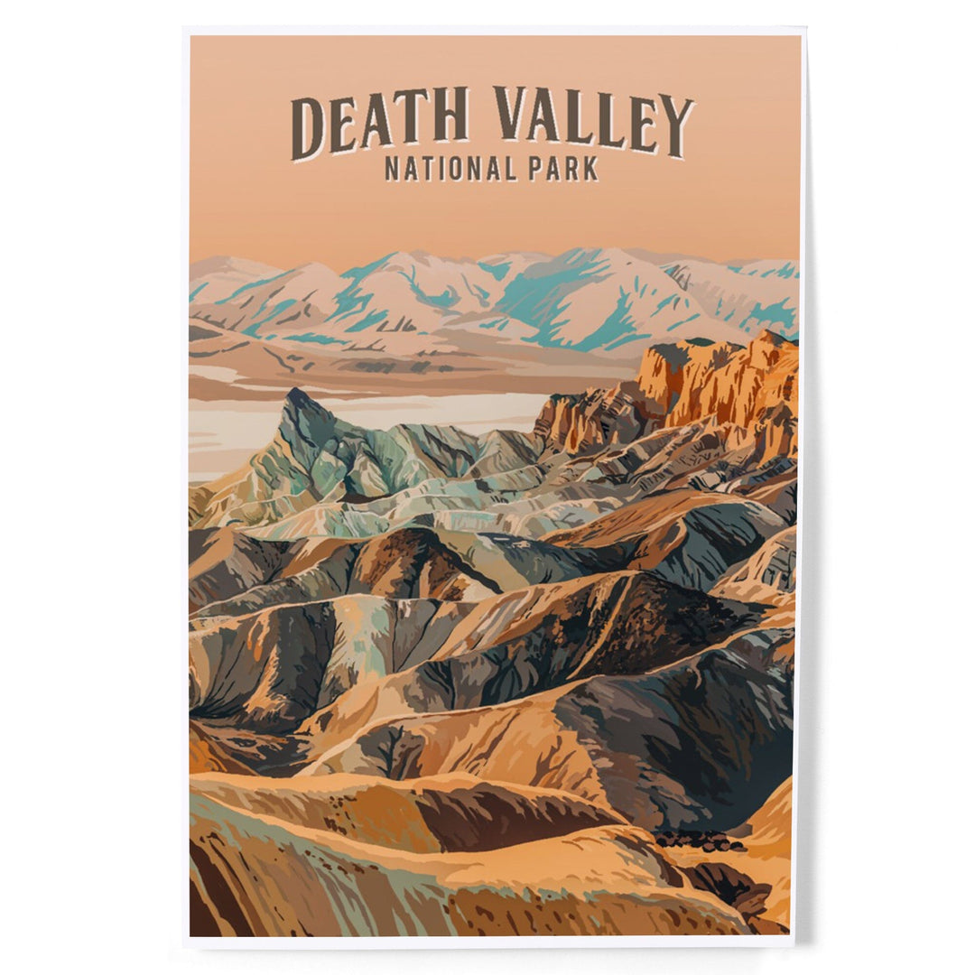 Death Valley National Park, California, Painterly National Park Series, Art & Giclee Prints - Lantern Press