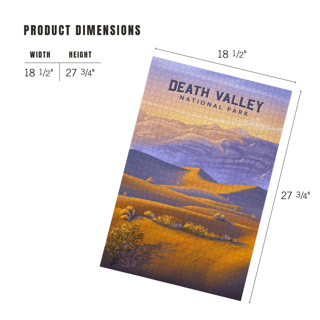 Death Valley National Park, California, Sand Dune Sunset, Oil Painting, Jigsaw Puzzle Puzzle Lantern Press 