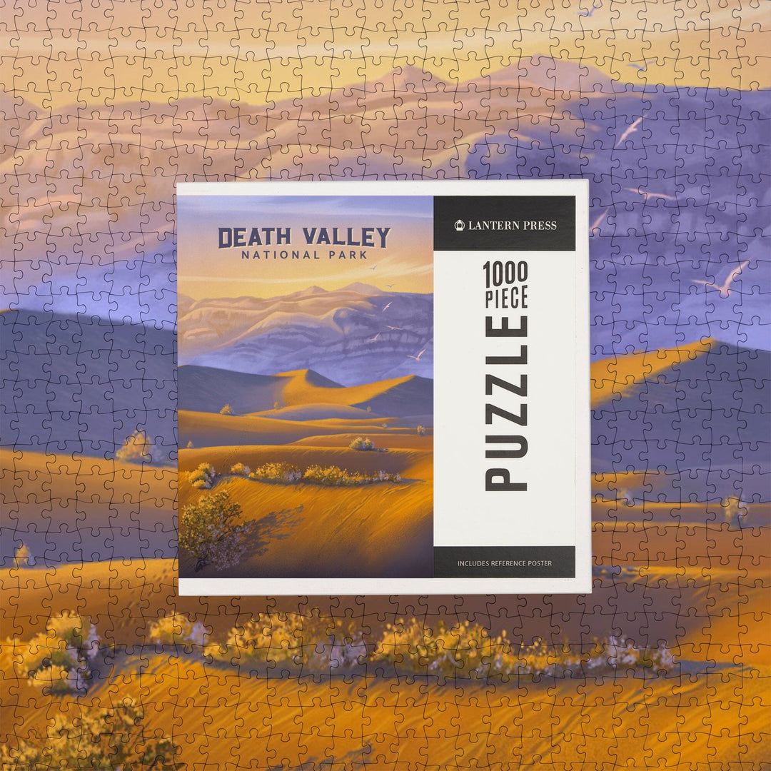 Death Valley National Park, California, Sand Dune Sunset, Oil Painting, Jigsaw Puzzle Puzzle Lantern Press 